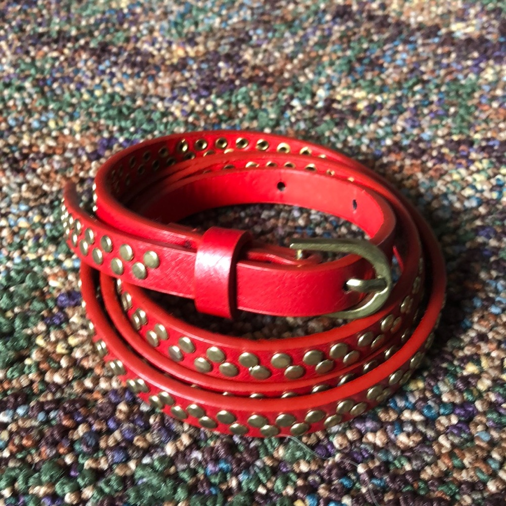 Red studded belt